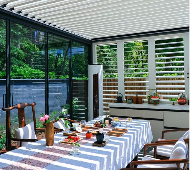 electric aluminum pergola